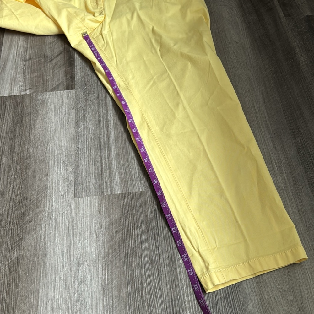 NEW Talbots 16 Petite relaxed chino pants women’s yellow below waist ankle $90 - Picture 4 of 8